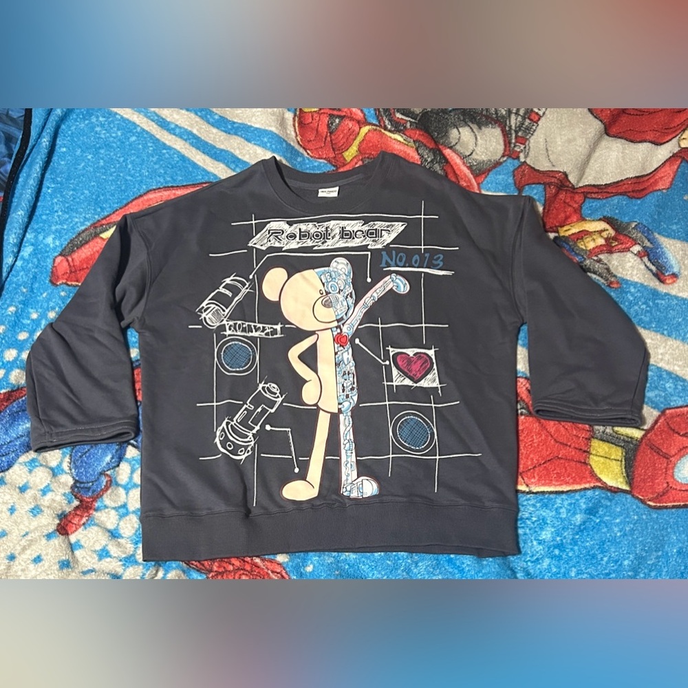 RARE | 13DE MARZO Robot Bear No. 013 Streetwear Graphic Crewneck Sweater